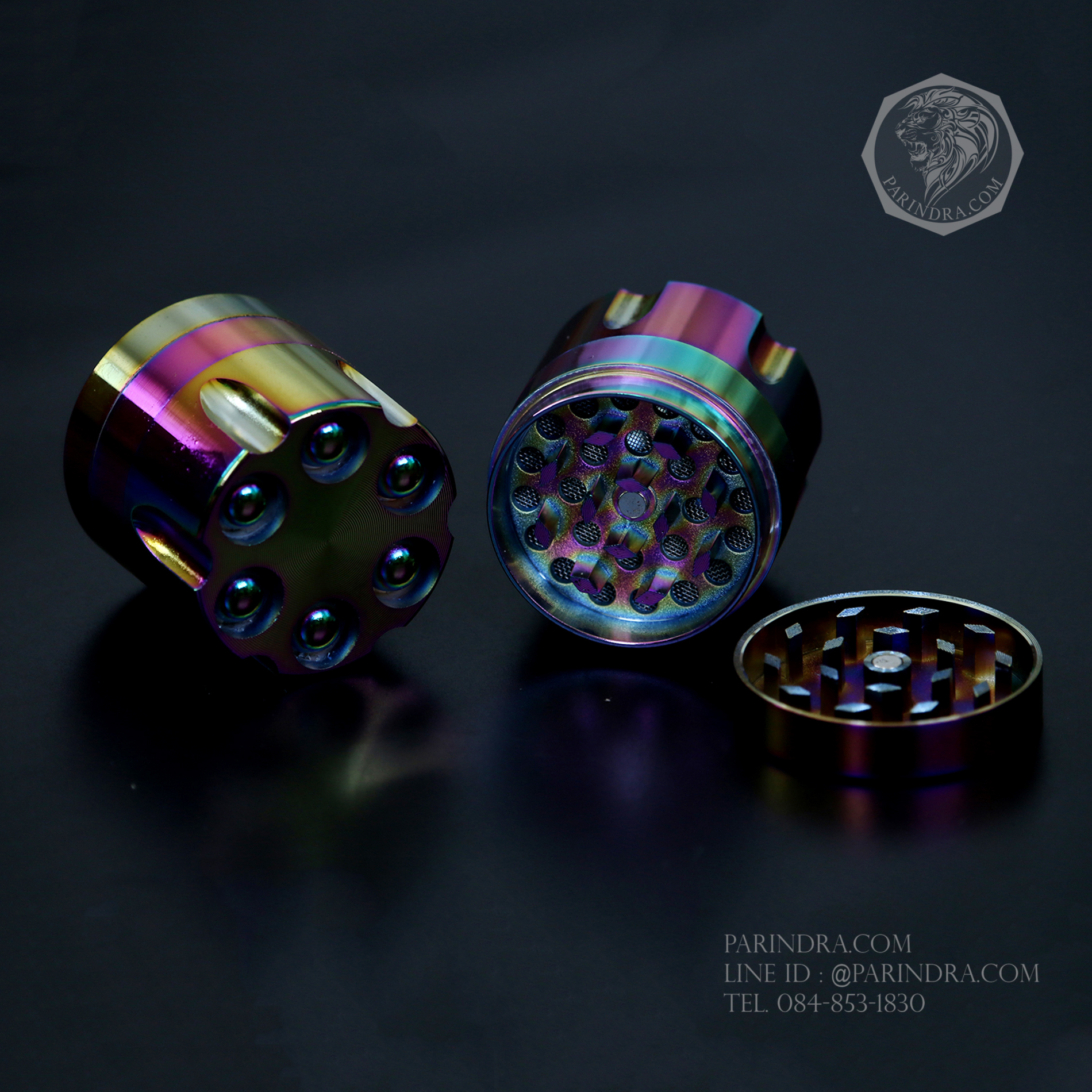 ตลับบดสมุนไพร BULLET GRINDER รูปทรงกระบอกกระสุนลูกโม่ สีรุ้ง