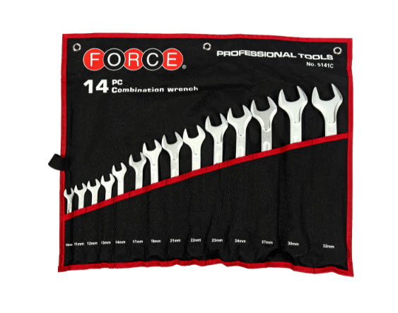 ชุดประแจแหวนข้างปากตาย (14ชิ้น) ฟอร์ซ (FORCE) [หน่วย mm.] Pn.5141C