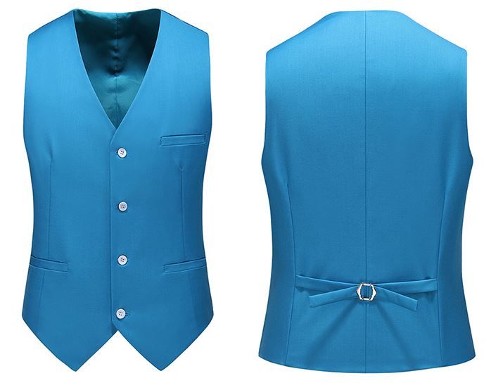Pre-order ชุดสูทชาย สีฟ้าน้ำทะเล สไตล์เกาหลี พร้อมเสื้อกั๊ก