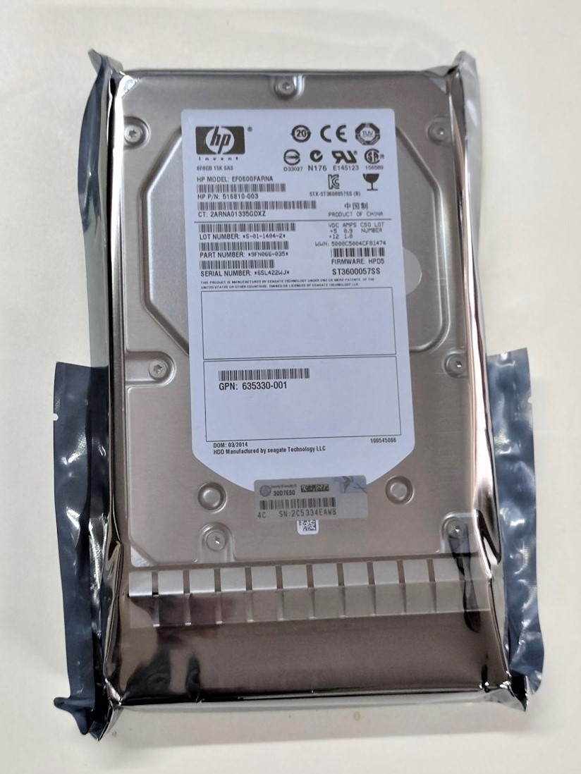 516828-B21 516810-003, 635330-001 HP 600GB 15K SAS.