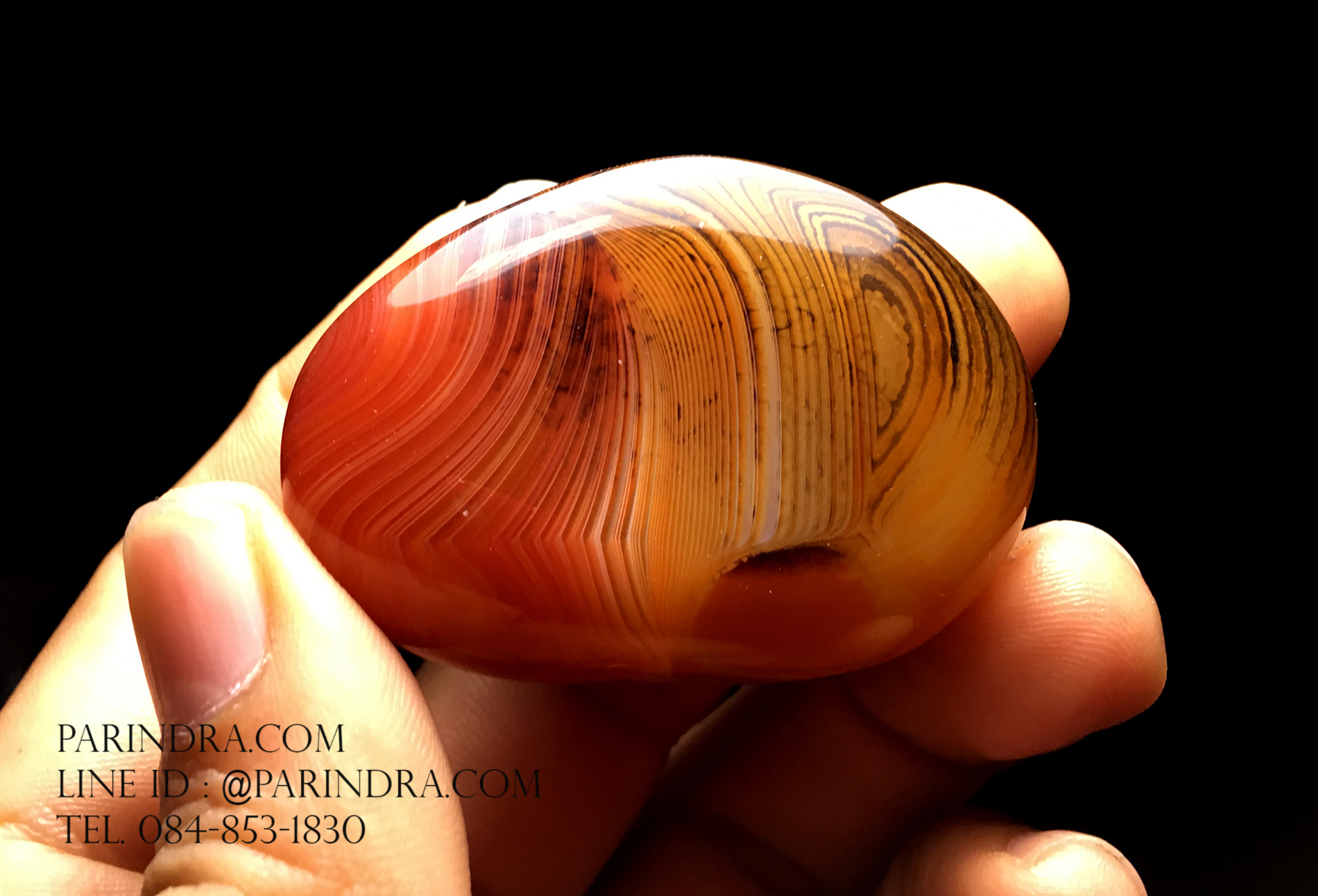 หินอาเกต AGATE แบบก้อน ลวดลายสีน้ำตาลส้ม AGT013