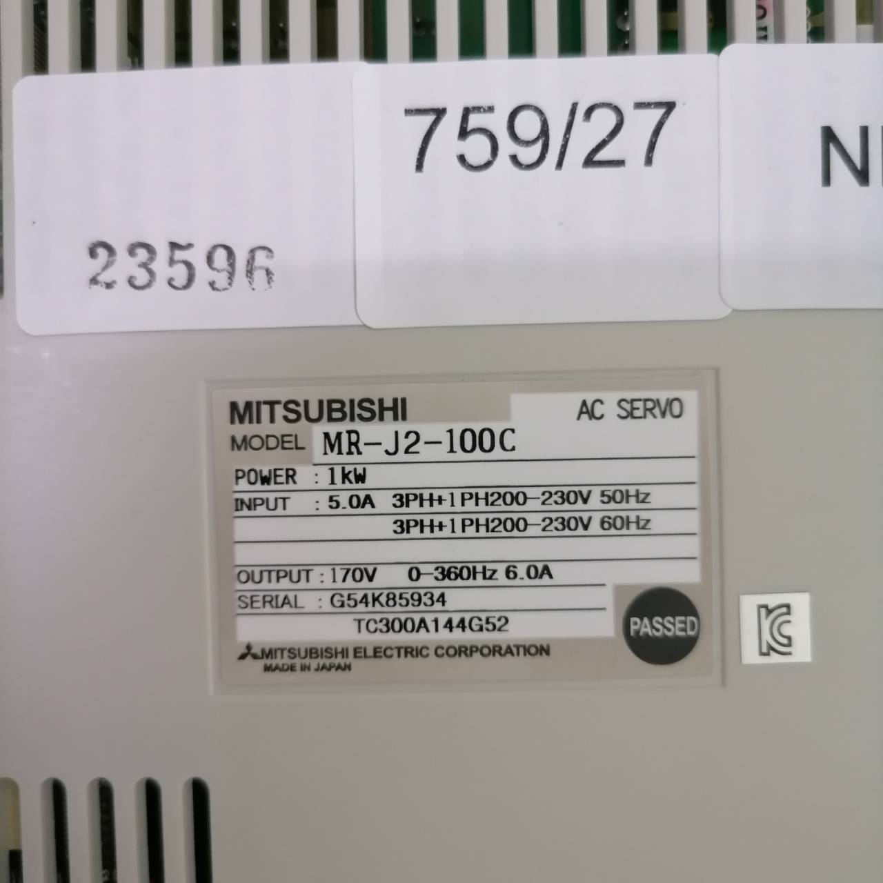 SERVO DRIVE “ MITSUBISHI ” รุ่น MR-J2-100C