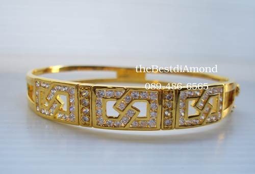 สินค้าหมด===BB033+++กำไลเพชรโคลนนิ่ง ลายกำแพงจีน+++หรูหรา ดูดี มีรสนิยม งานสวยสุดๆๆ เพชรงามวิ๊งๆ ใส่แล้วเริ่ดแน่นอน แบบมาจากร้านเพชรเลยค่ะ