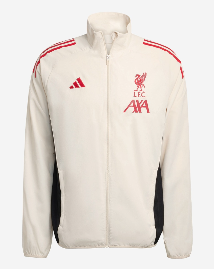 เสื้อแจ็คเก็ตลิเวอร์พูลอาดิดาส 25/26 Domestic Training สีขาวของแท้