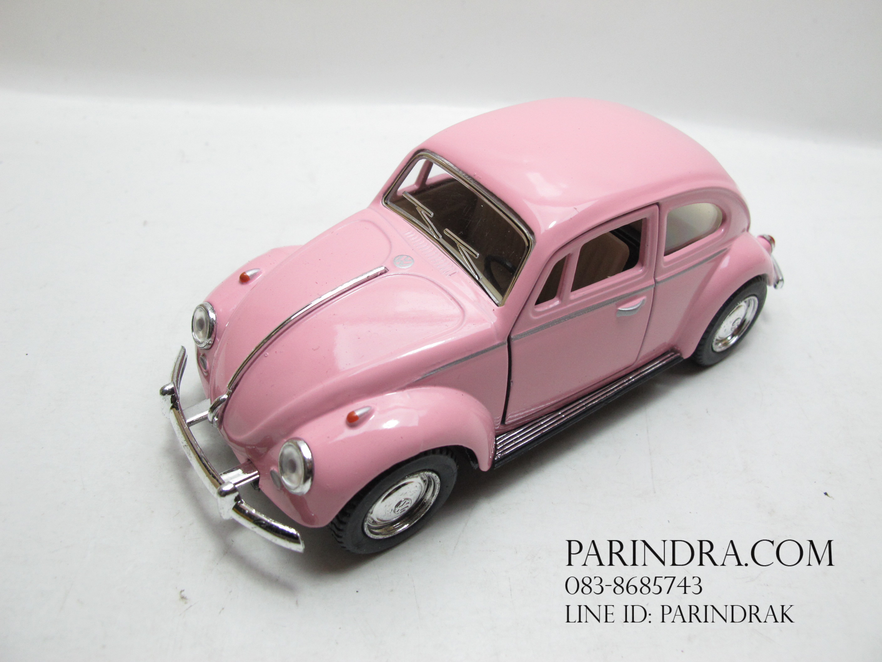 โมเดลรถเหล็กรถเต่า Volkswagen 1967 อัตราส่วน 1:32 สีชมพูอ่อน