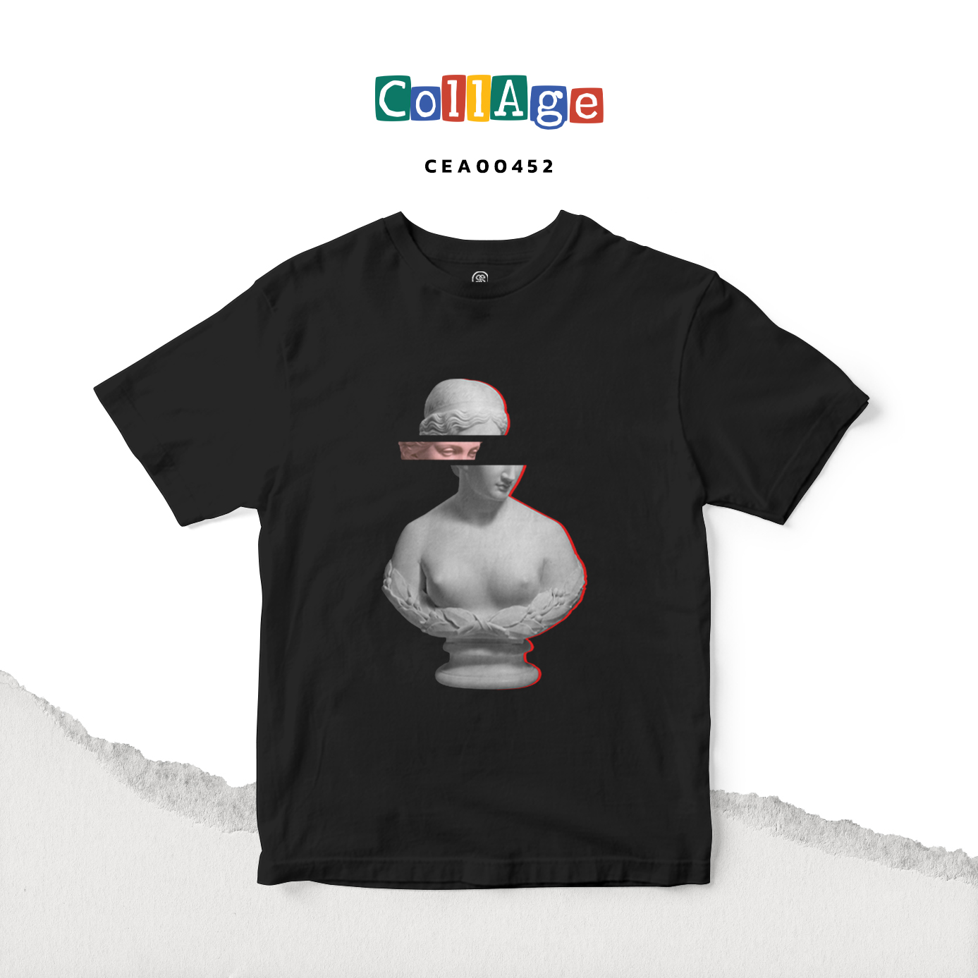 เสื้อยืดพิมพ์ลาย Collage Kallisto I รหัส CEA00452 สีดำ #เสื้อยืด #Collage