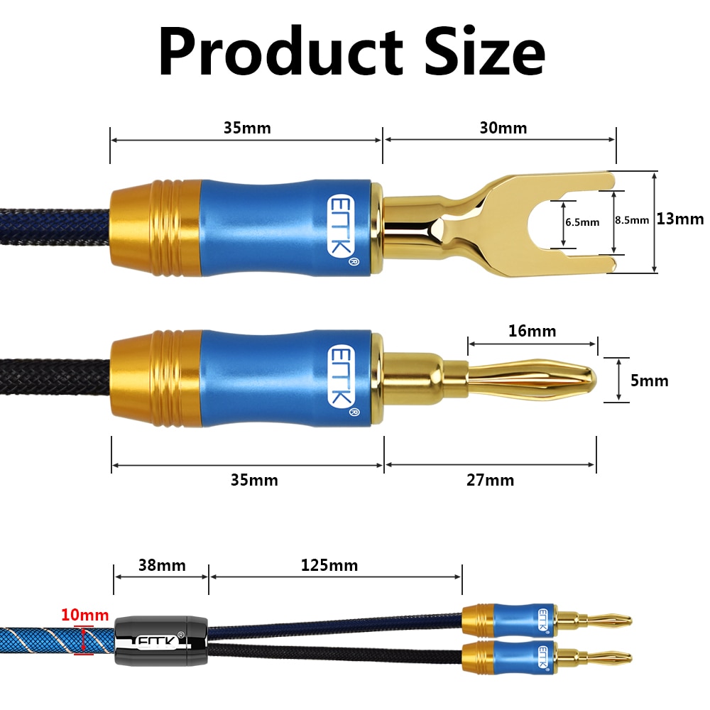ขาย ERTK BANANA PLUG สายบานาน่าเกรดพรีเมี่ยม สำหรับลำโพงเครื่องเสียง