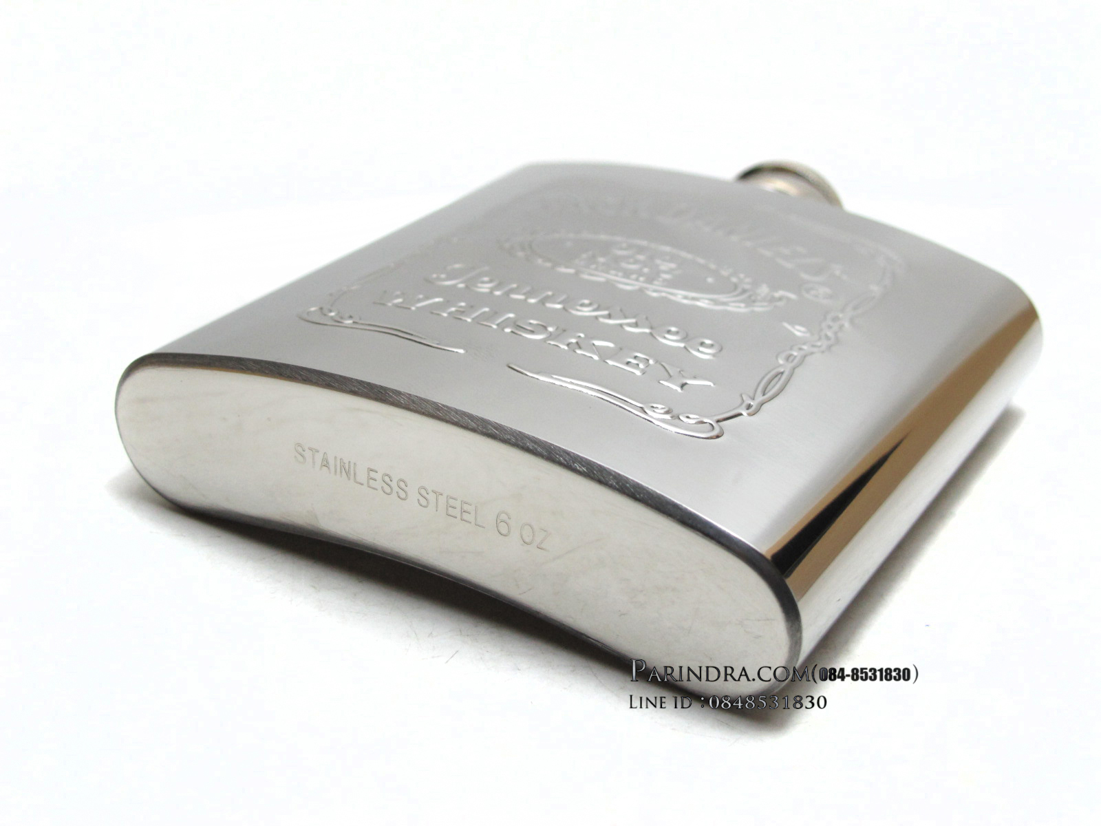 กระป่องสแตนเลส Jack Daniel's อย่างดี สำหรับพกพา บรรจุ 6 oz.
