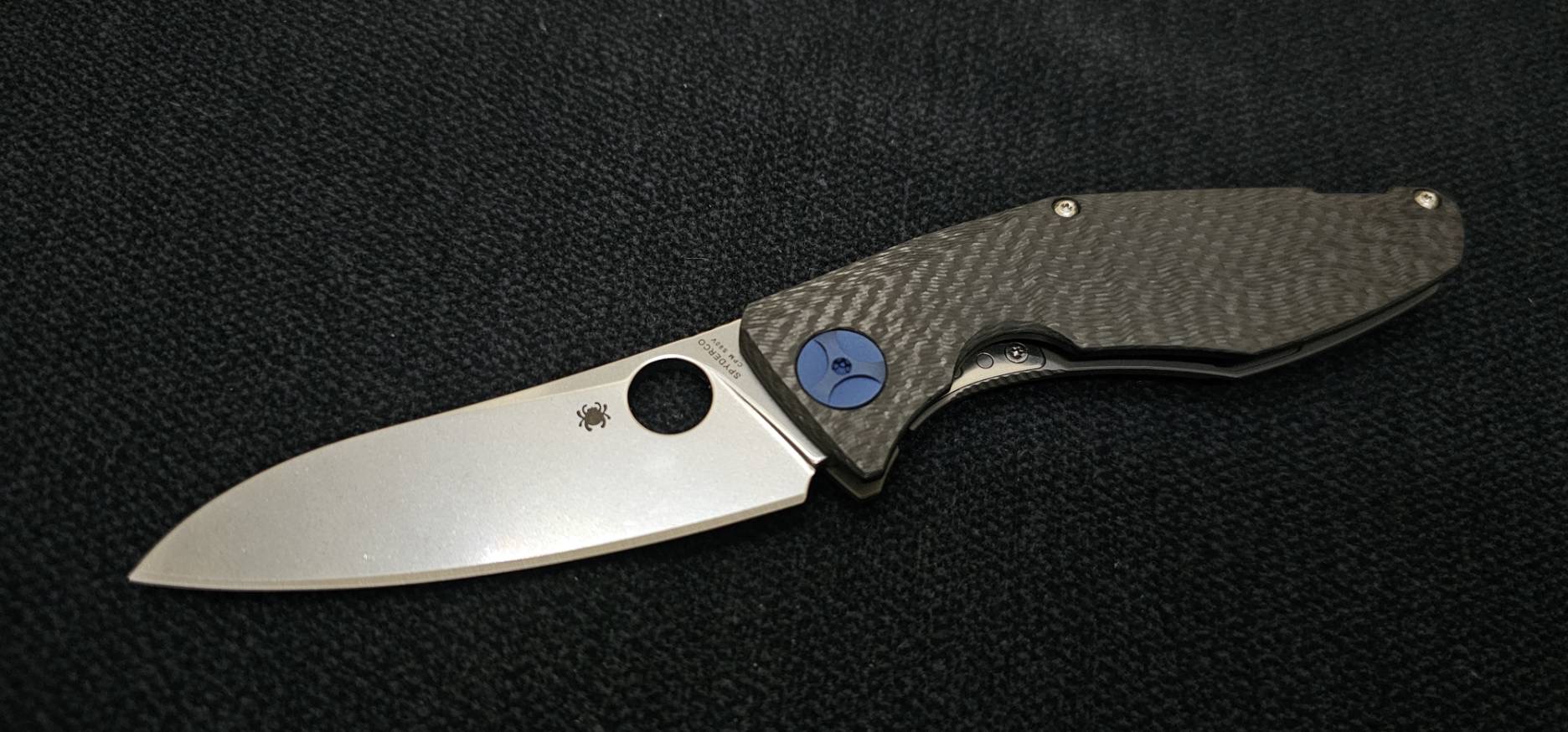 Spyderco Sinkevich Drunken Frame Lock Knife Carbon Fiber