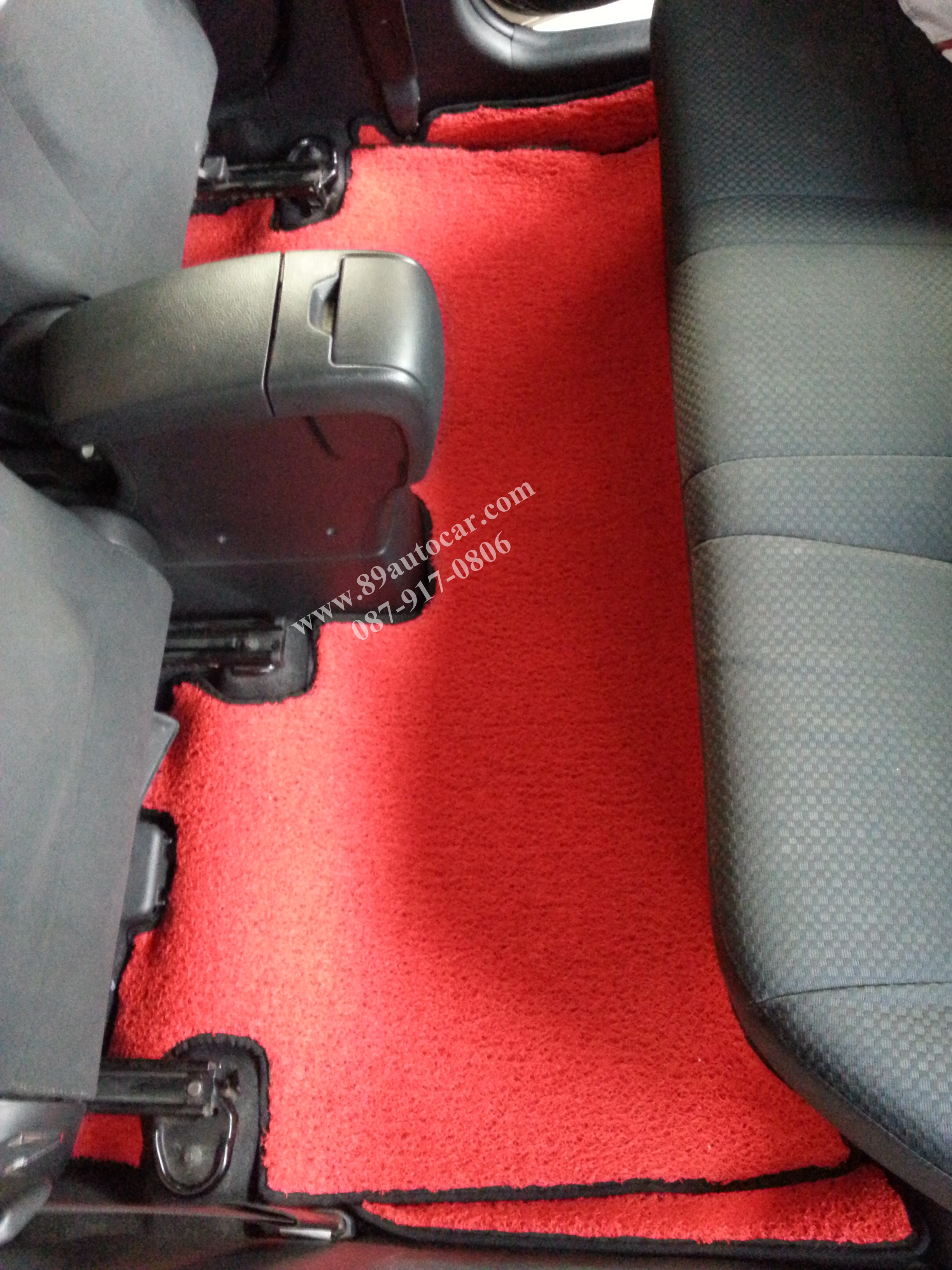พรมไวนิลปูพื้นรถยนต์ Toyota Vios 2010 สีแดงขอบดำ