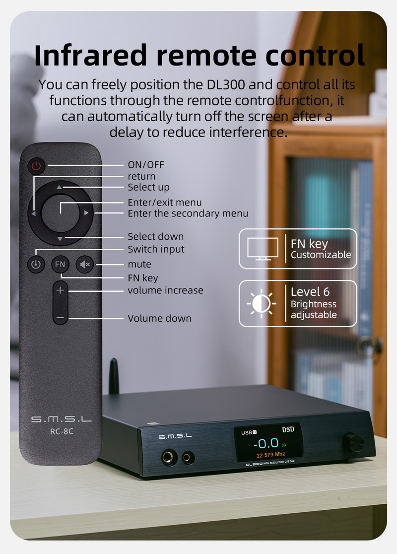 SMSL DL300 DAC/AMP ตั้งโต๊ะ รองรับ MQA, Dual Hi-Res ประกันศูนย์ไทย