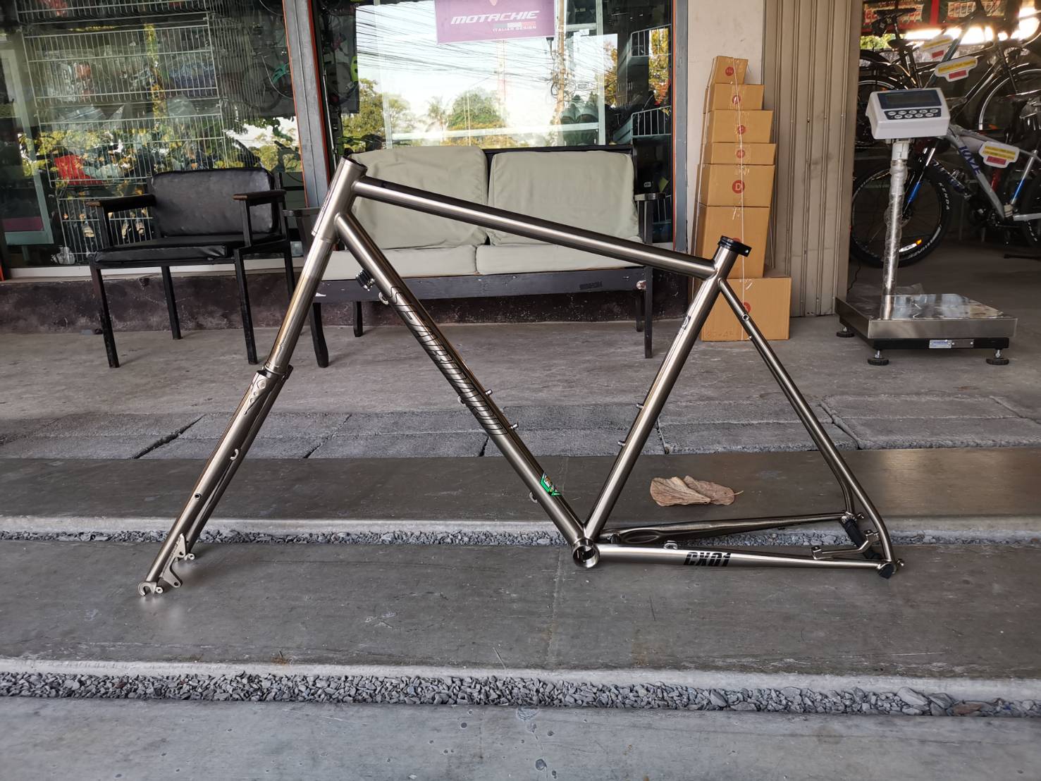 เฟรมเซ็ต เฟรมทัวร์ริ่ง SEABOARD Chromoly 4130 สี Chrome 700C Classic Cyclocross Cr-mo Frameset Disc Brake 4130