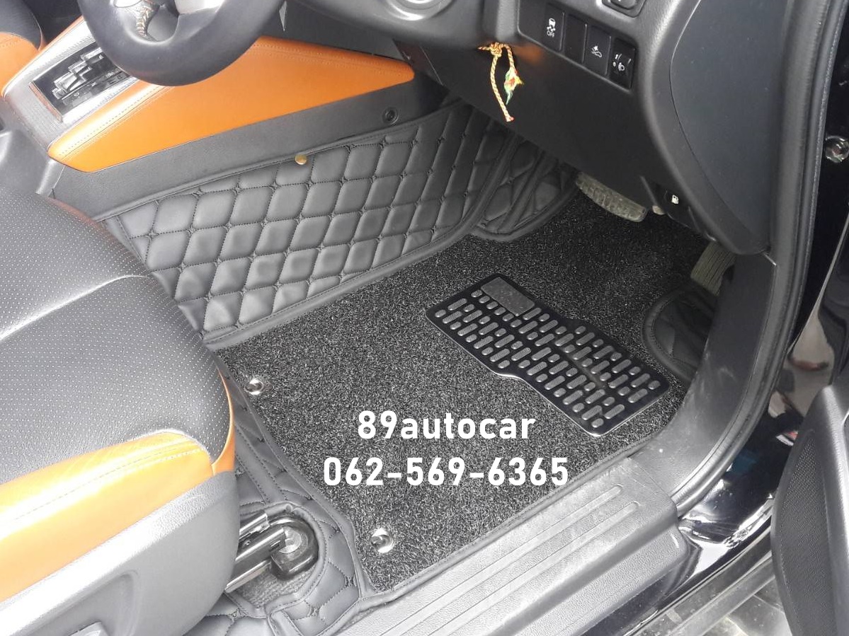 พรมรถยนต์ Mitsubishi Triton 4 ประตู 2016-2021 ปูพรม8D สีดำ