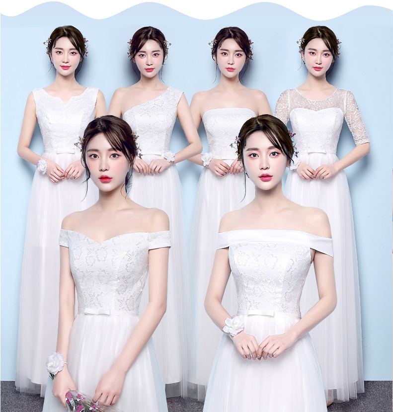 Pre-order เดรส สีขาว ชุดราตรียาว มีหลายแบบให้เลือก (ซิปหลัง)