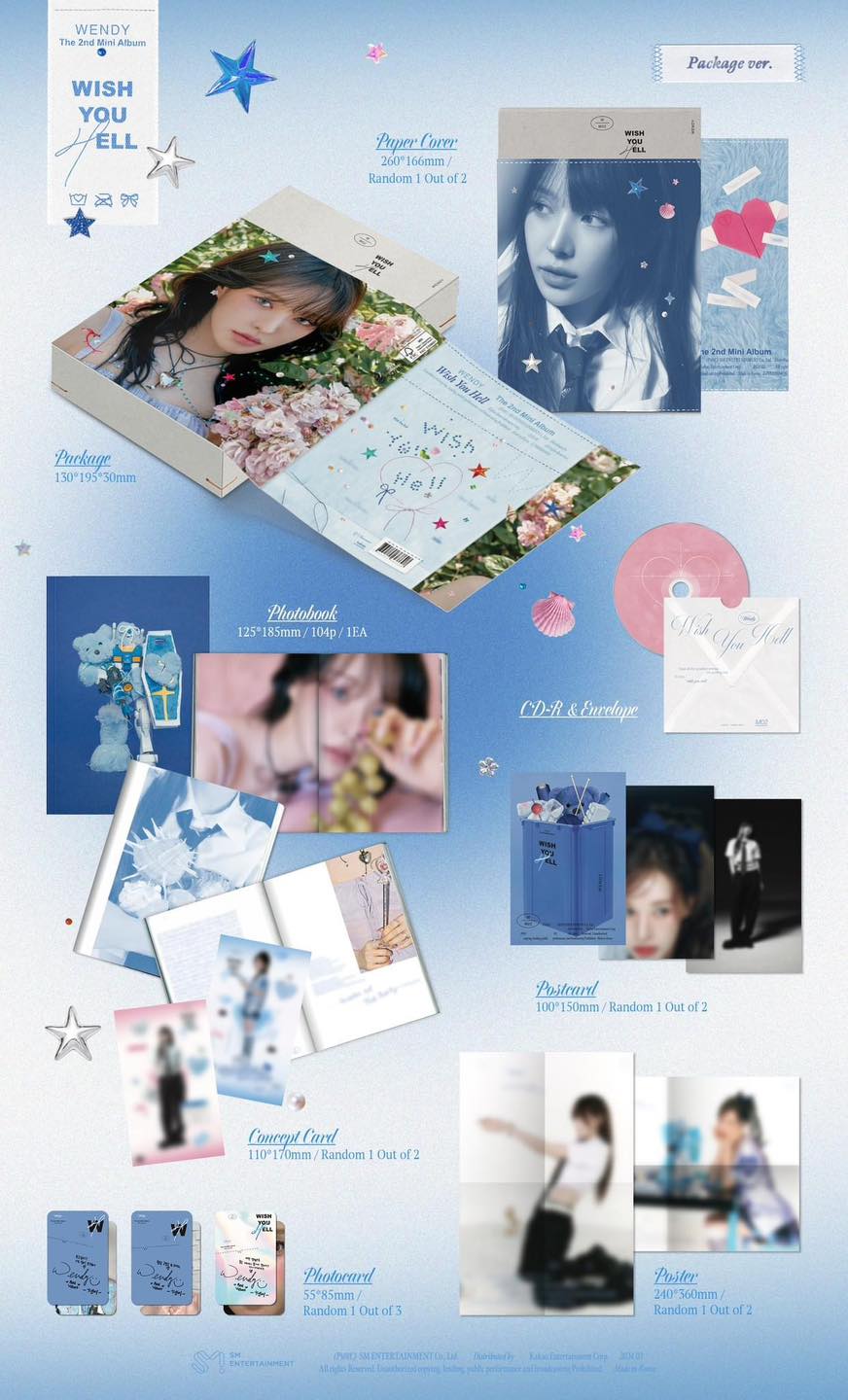 อัลบั้ม #WENDY - 2nd Mini Album Wish You Hell (Package Ver.) - รอนำเข้า 14- 25 วัน -