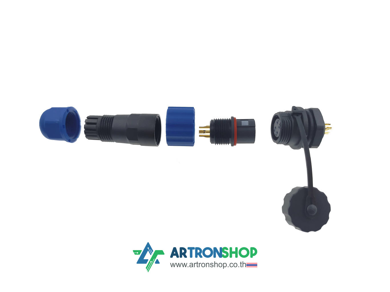 SP13 4-Pin IP68 cable connector คอนเนคเตอร์กันน้ำ 4 พิน