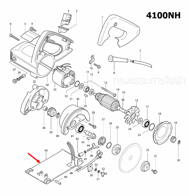 ฐาน เครื่องตัดคอนกรีต Makita มากีต้า 4100NB [#47], 4100NH [#45] Pn.164195-4 (แท้) ##