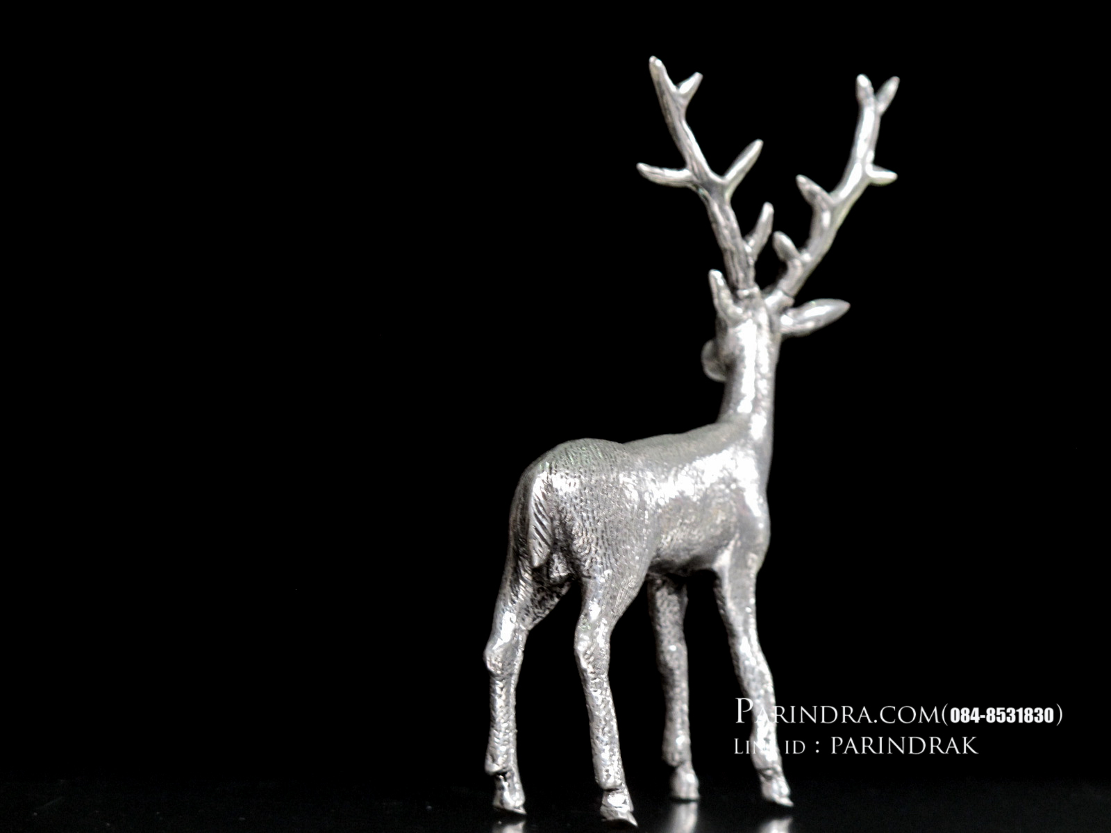 รูปหล่อรูปกวางไทยจากโลหะ Pewter งานฝีมือคนไทย 100% (สวยมากๆคล้ายเนื้อเงินแท้)