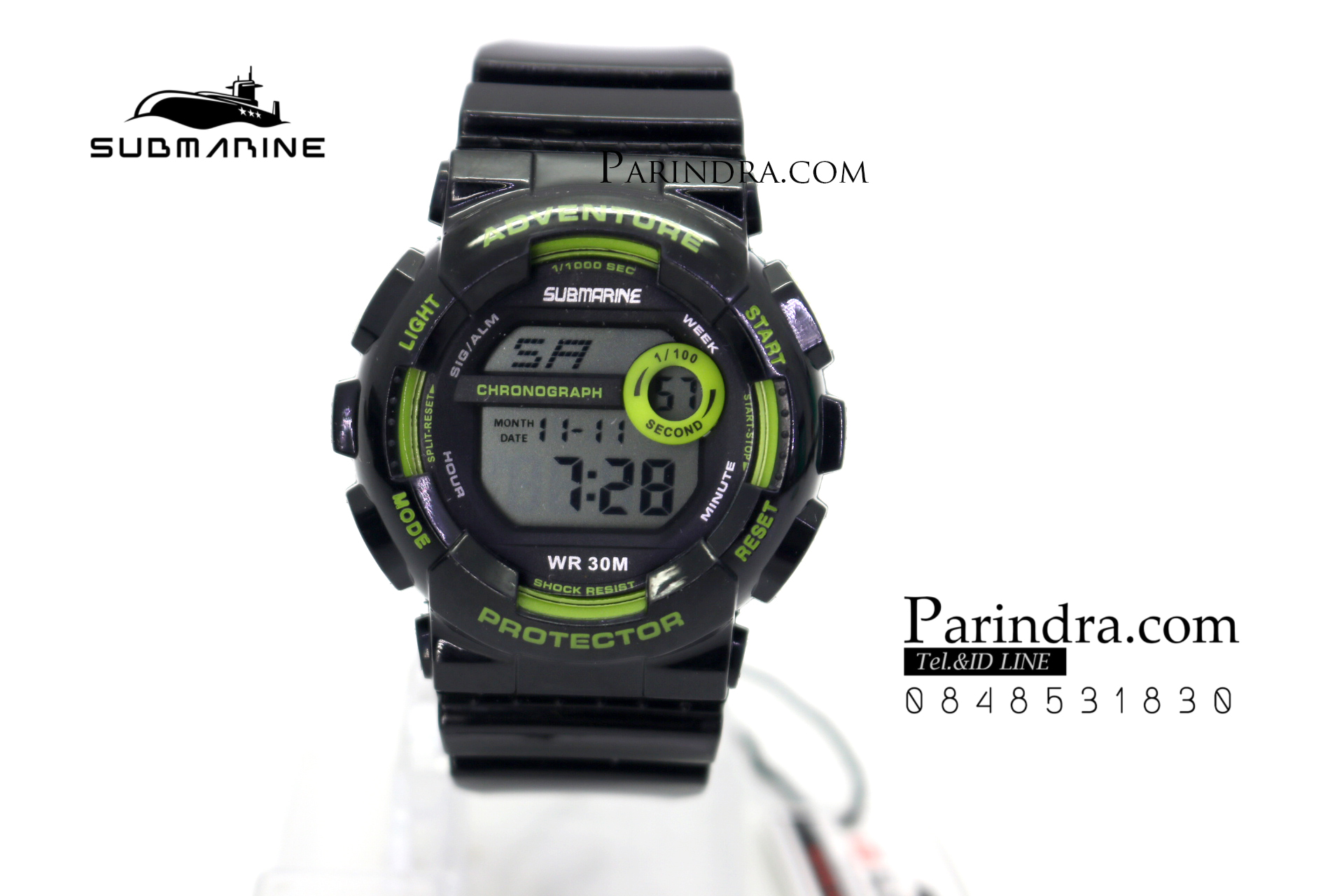 นาฬิกา US submarine รุ่น TP1351L ระบบดิจิตอล ขนาดเล็กเท่า Baby-G สีดำ-เขียว