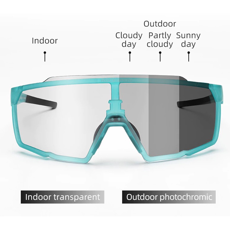 แว่นตา ROCKBROS SP22BL Glasses Photochromic Lens กรอบฟ้า