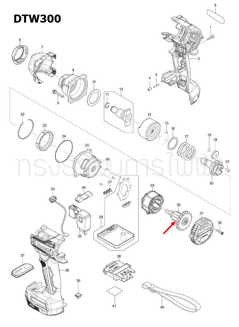 ทุ่น บล๊อกไร้สาย Makita มากีต้า DTW300 (แท้) ##