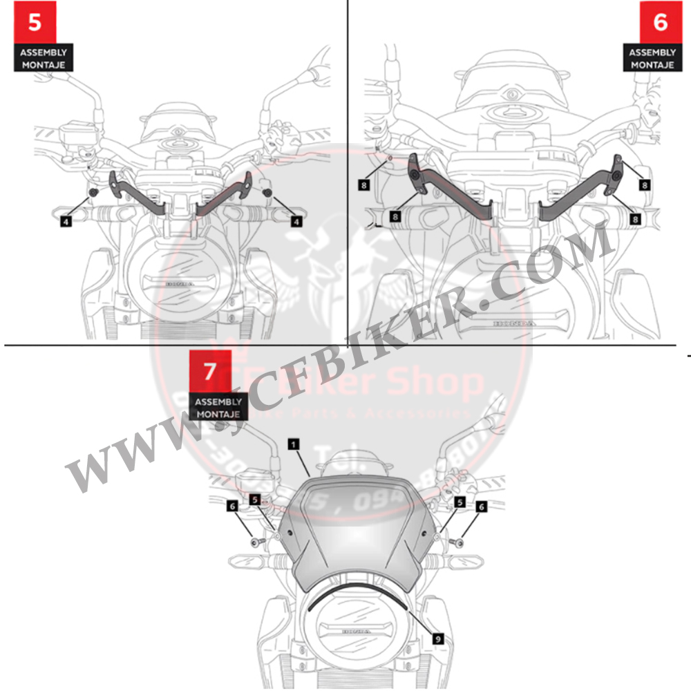 ชิวหน้า,บังไมล์,ชิวหน้าแต่งสำหรับ HONDA CB650R/CB1000R ปี2018-2021