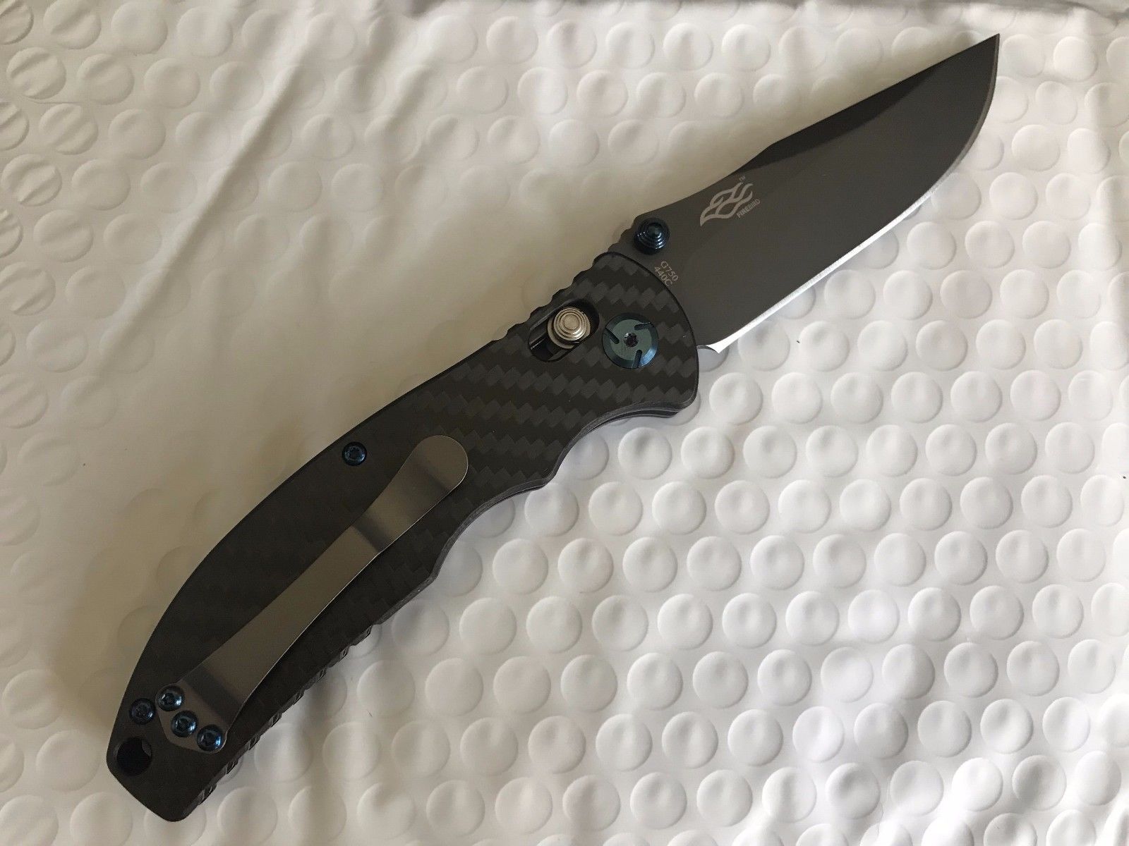 มีดพับ Ganzo รุ่น G7503CF สีดำ ด้ามลายคาร์บอนไฟเบอร์ ของแท้ 100%