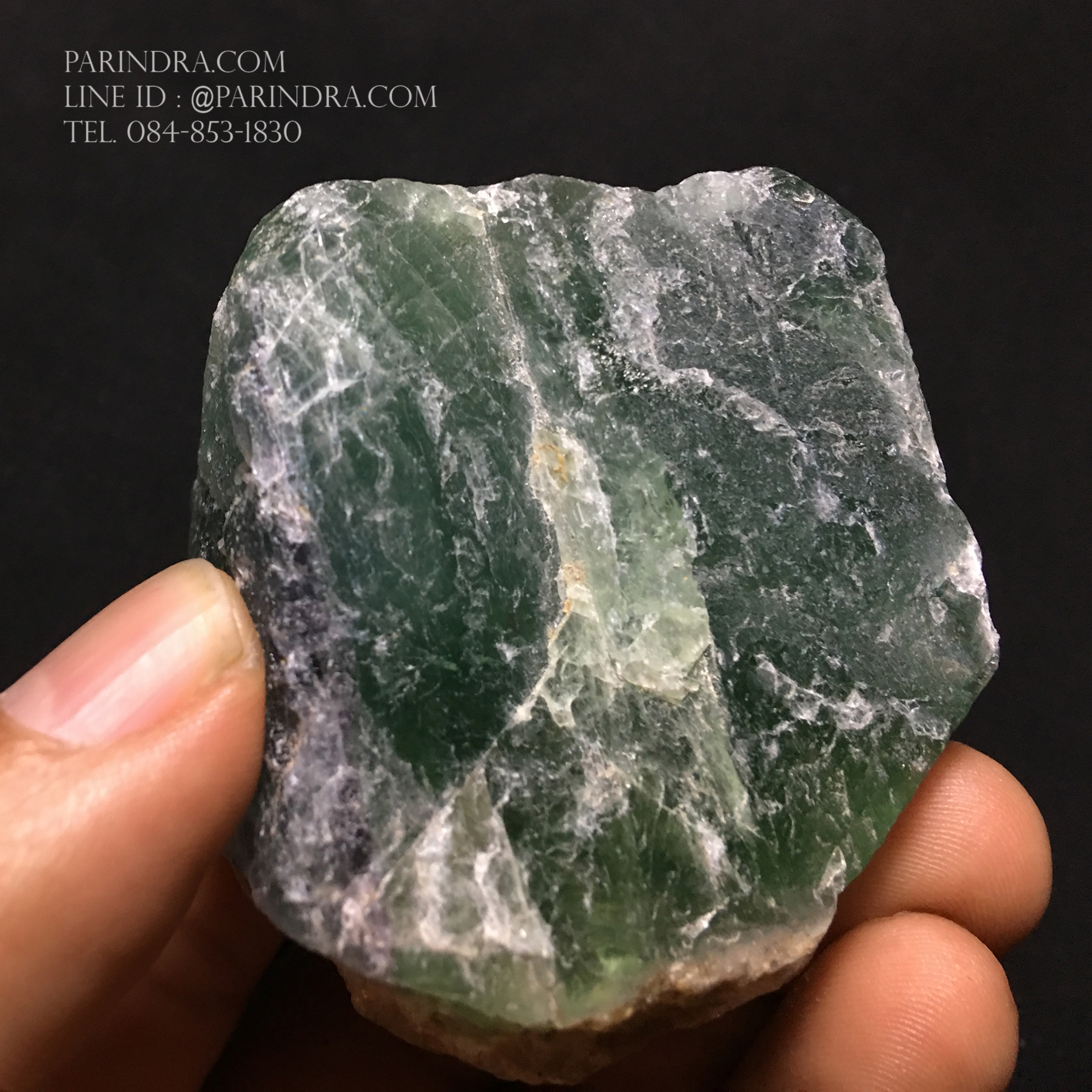 ก้อนแร่ฟลูออไรต์ Fluorite สีเขียวโปร่งแสง #FLU000