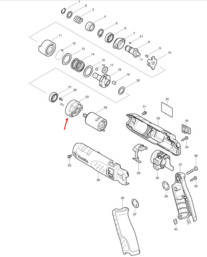 INTERNAL GEAR CASE สว่านไขควงไร้สาย Makita มากีต้า TD020D, TD020DSE, TD020DSEW Pn.419639-2 (แท้) ##
