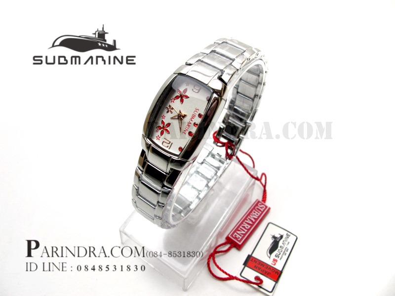 นาฬิกา U.S. submarine รุ่น J043L ลายดอกไม้แดง ทรงรี