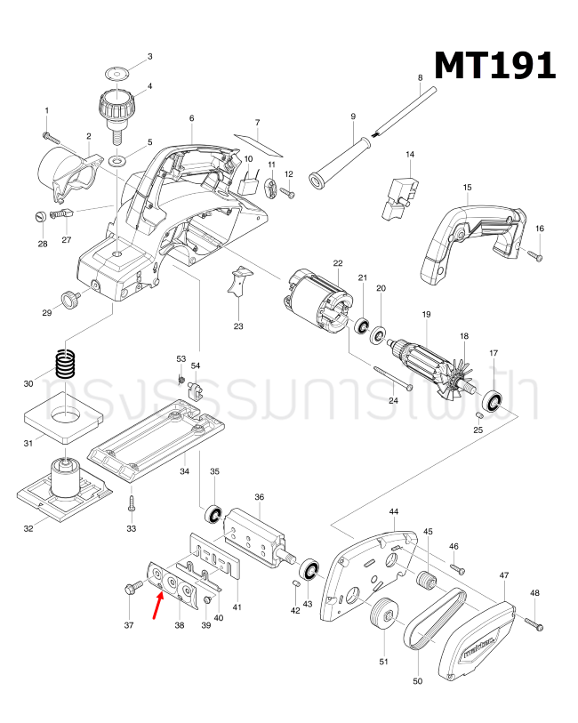 ฝาปะกับ (2 ชิ้น/ชุด) กบไสไม้ไฟฟ้า Maktec, Makita MT191, 1900, 1900B, M1901, M1901B Pn.187679-5 (แท้) ##