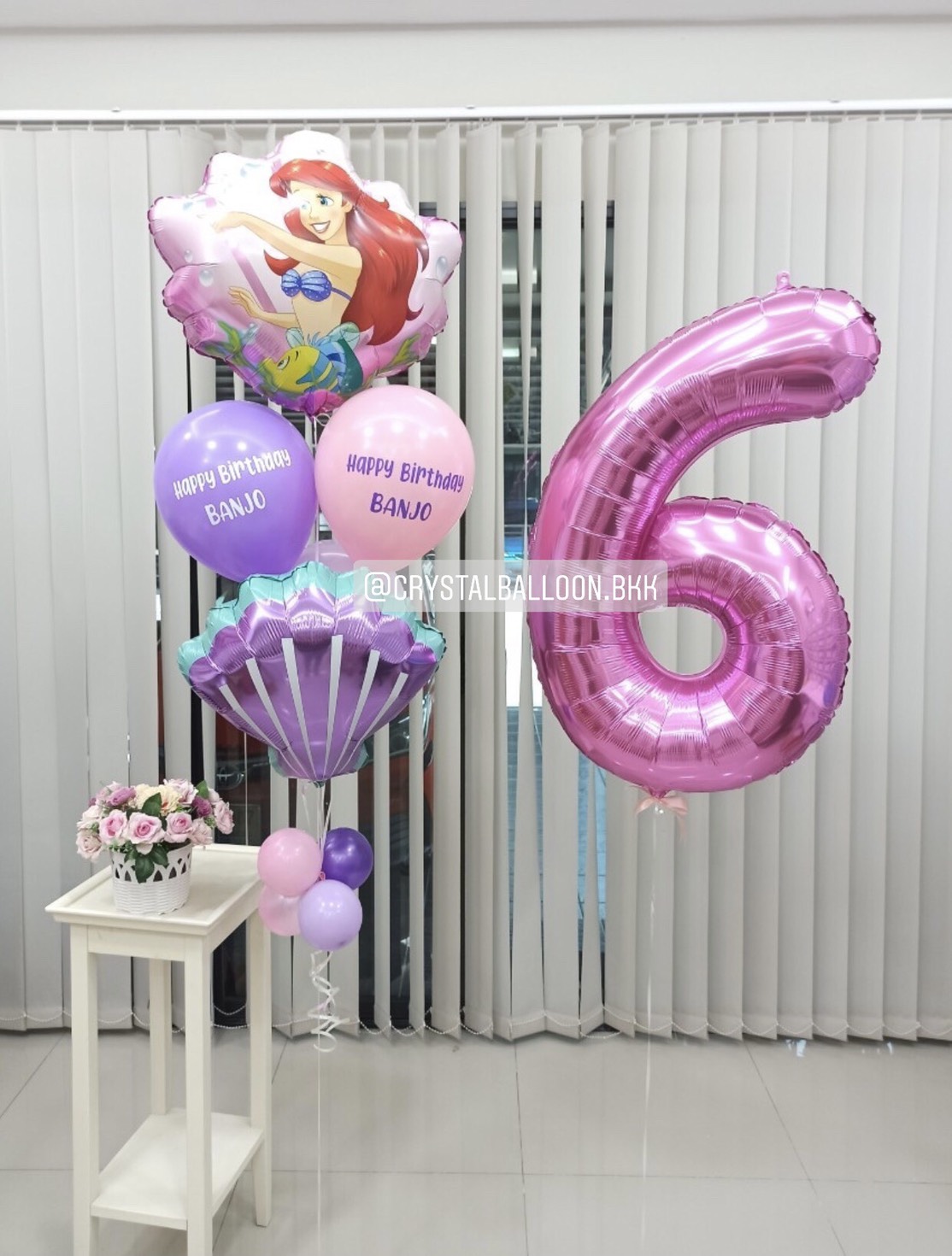 ลูกโป่ง วันเกิดเด็ก ช่อลูกโป่ง ฟอยล์ Mermaid ช่อ 5 ลูก 1 ช่อ พร้อม ฟอยล์หอย 1 ชิ้น พร้อม ฟอยล์ตัวเลข ขนาด 40" 1 ชิ้น พร้อมตกเเต่ง สามารถเปลี่ยนสีลูกโป่ง/เปลี่ยนข้อความ/เปลี่ยนสี-ฟอยล์ตัวเลข/เปลี่ยนฟอยล์ตกแต่งได้