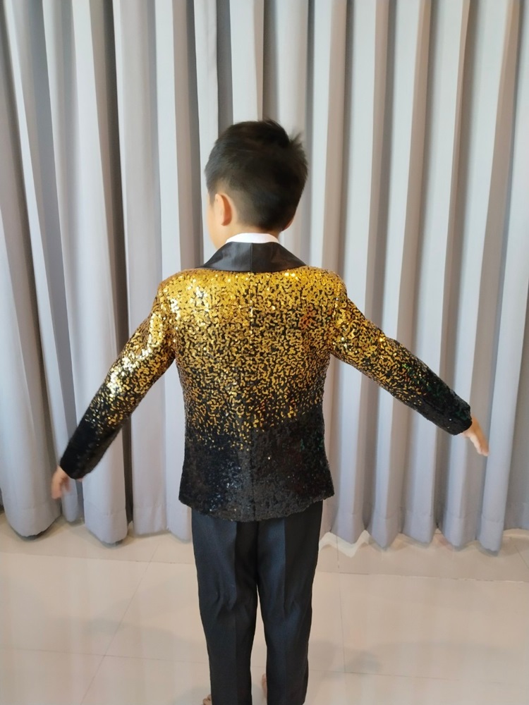 พร้อมเช่า ชุดสูทเด็กชาย สีทูโทน งานกลิตเตอร์แน่นๆ หรูหรา **พร้อมเช่าไซส์ 120,130,140,150**