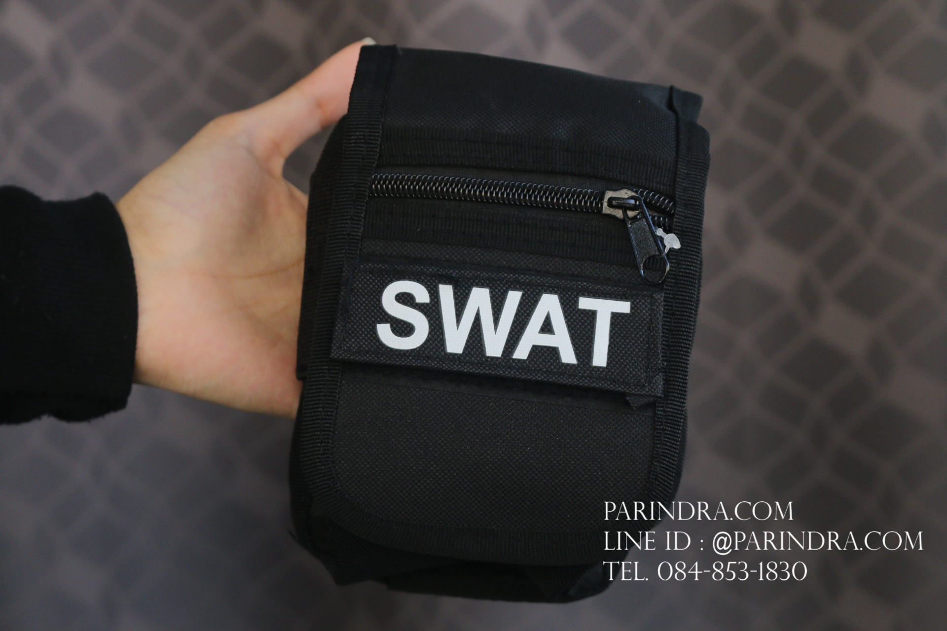 กระเป๋าคาดเอว รุ่น SX-011 ผ้าไนลอนลาย SWAT สีดำ