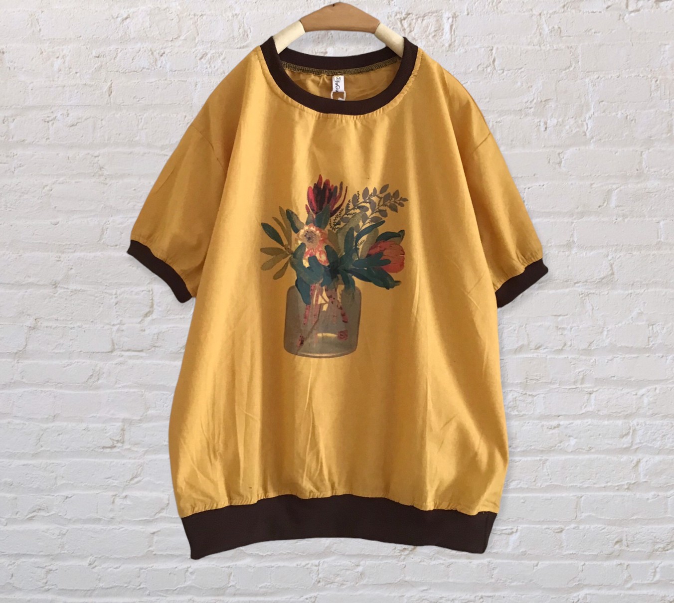 เสื้อผ้าลินินผสมฝ้ายสกรีนลาย