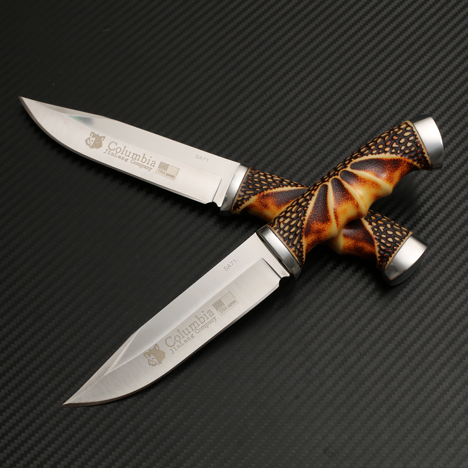 มีดเดินป่า COLUMBIA รุ่น SA71 ด้ามอคริลิก ทรงใบมีดสวย