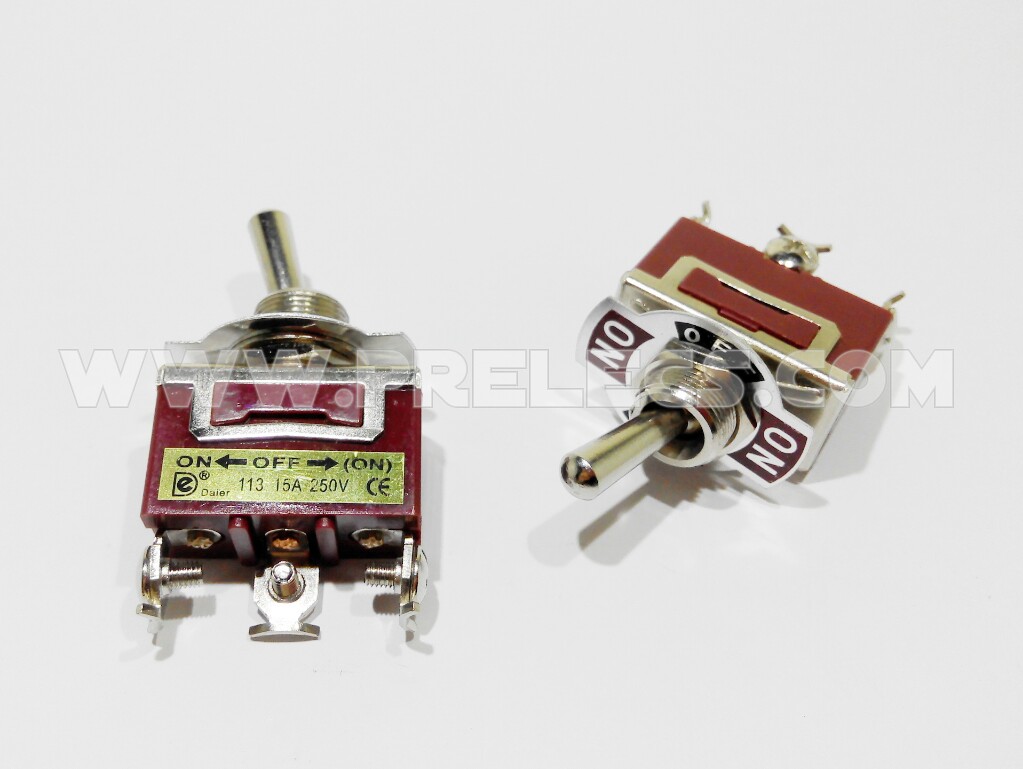Toggle Switch ใหญ่ ON-OFF-(ON) 3ขา (เด้งกลับ 1ด้าน)