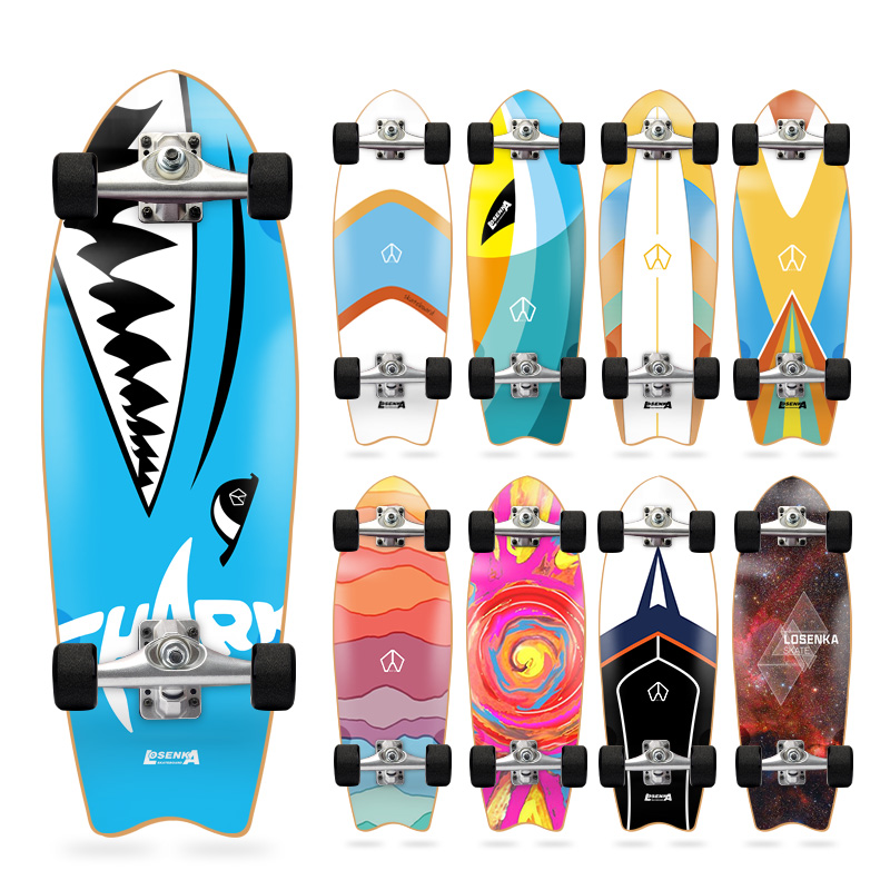 LOZENKA MS511-3 SURFSKATE เซิร์ฟสเก็ต ทรัค CX4-S รุ่นพิเศษ บอร์ดไม้เมเปิล 7ชั้น ยาว 32นิ้ว ล้อ PU (พร้อมส่ง)