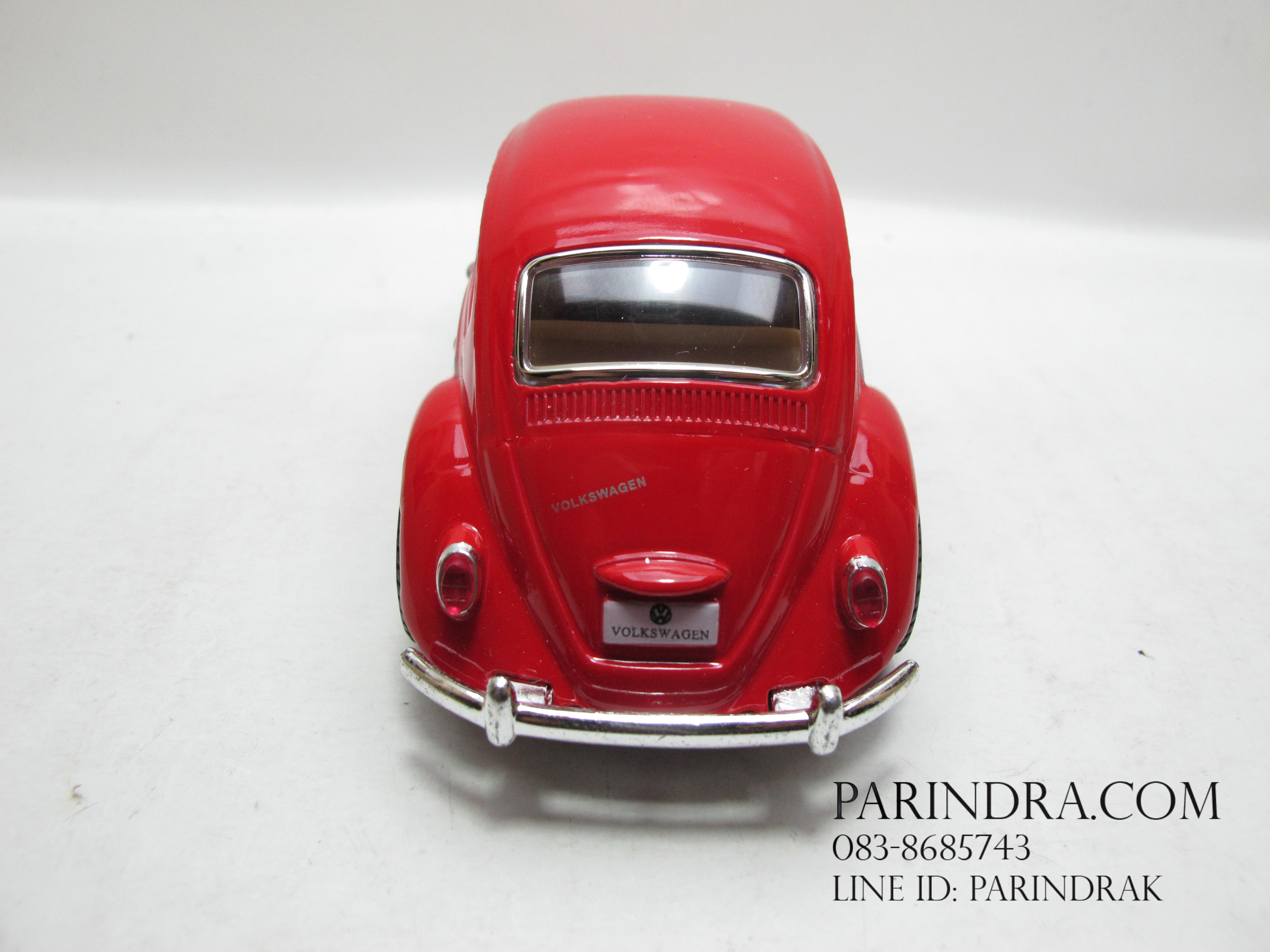 โมเดลรถเหล็กรถเต่า Volkswagen 1967 อัตราส่วน 1:32 สีแดงสด