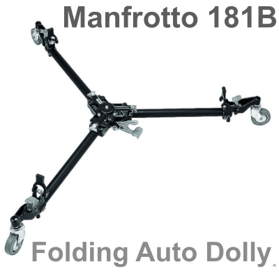 ล้อเลื่อน Manfrotto 181B Folding Auto Dolly (Black)ใช้กับขาตั้งกล้องวีดีโอที่เป็นปลายขาจิ ประกันศูนย์ 5 ปี