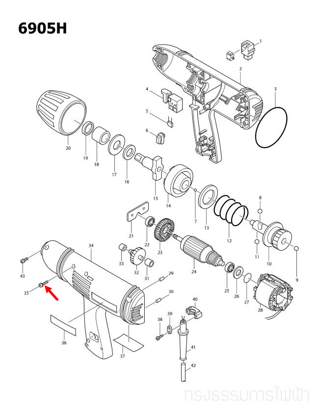 PAN HEAD SCREW M4X25 เครื่องตัดคอนกรีต Makita มากีต้า 1100 , LS1030, 1900B, 2414, BHX2500, 4100NB, 6905H Pn.911148-2 (แท้) ##