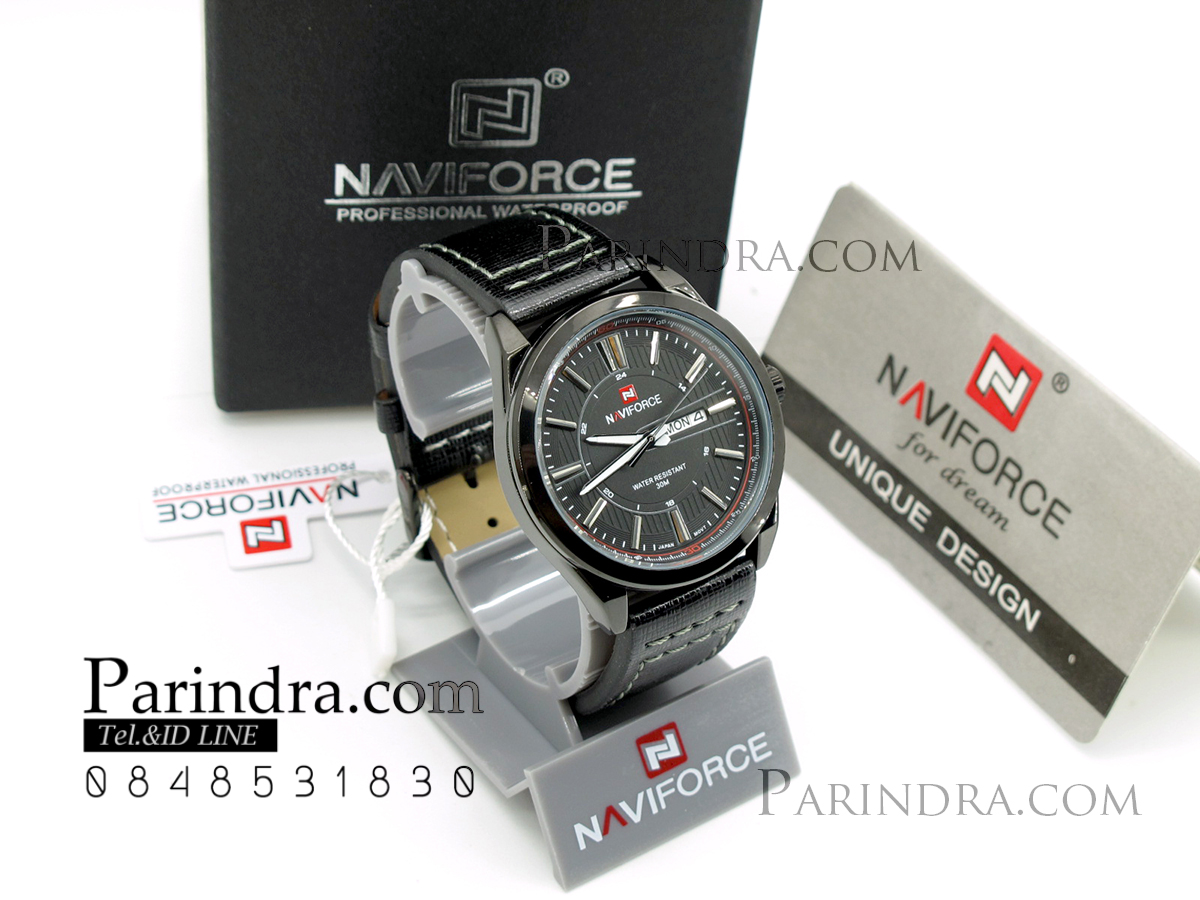 นาฬิกา Naviforce สายหนังสีดำ แท้ 100%