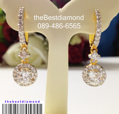 BE820+++ต่างหูเพชรcz แบบล้อมตุ้งติ้ง +++ต่างหูสุดเก๋ เพชรล้อม ตุ้งติ้ง หรูหรา สวยงาม เพชรสวยมากๆๆ ดีไซน์เลิศ หรู ใส่ออกงานได้สบาย ใส่แล้วหน้าเรียวสวย