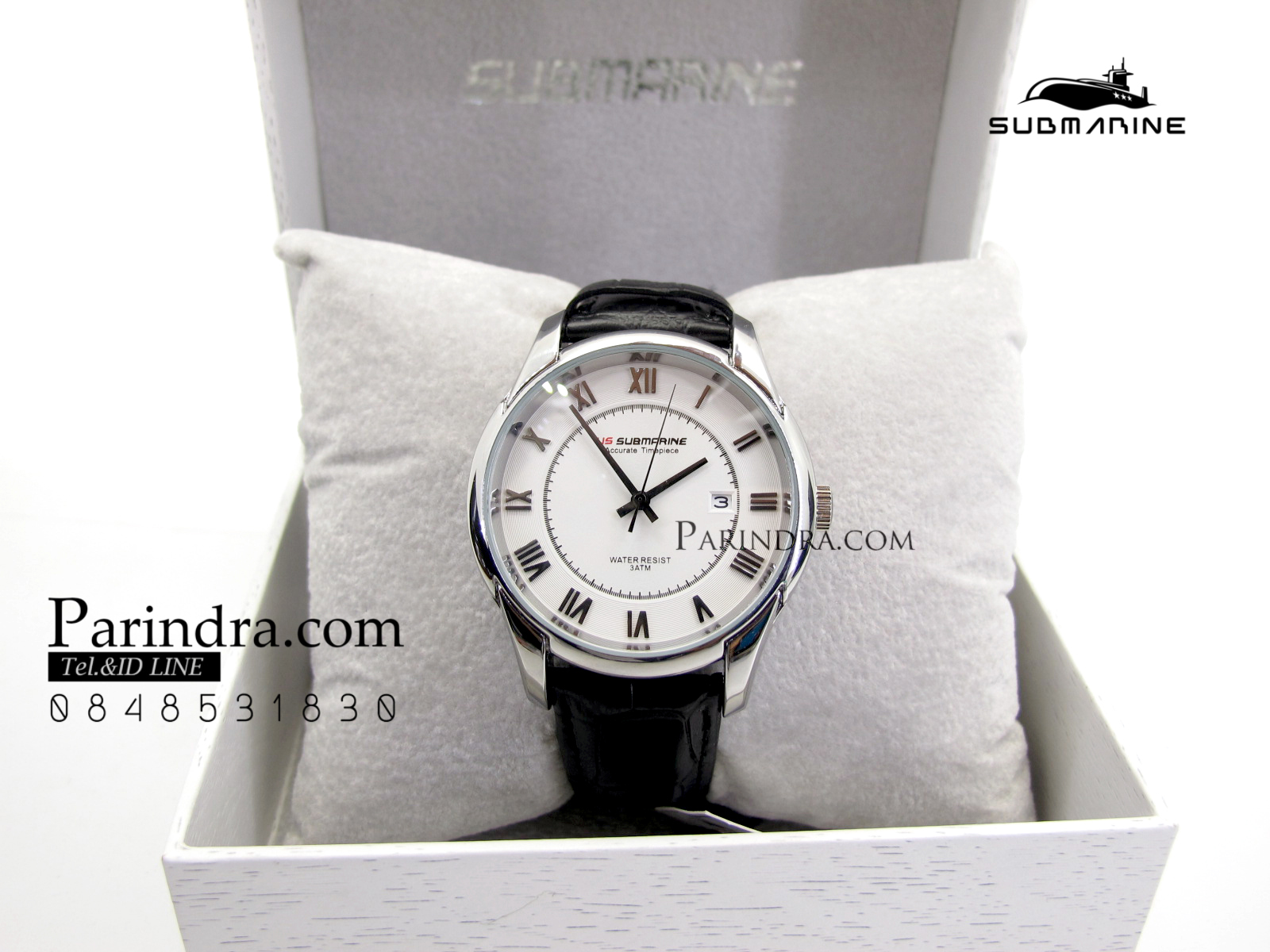 นาฬิกา US Submarine J118MD ของแท้ 100 % สายหนังดำหน้าปัดขาว