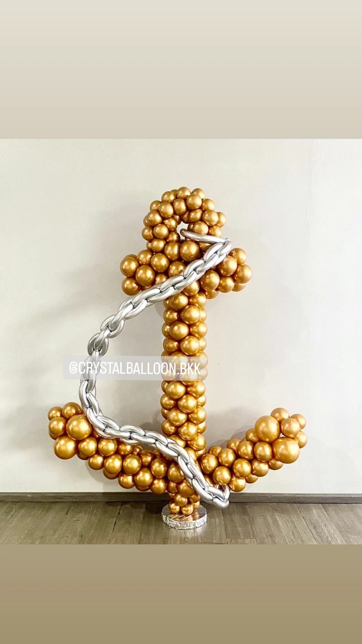 Anchor Balloon แท่นสมอ เปิดงาน สูง 180 ซม. 1 ชิ้น Theme สี Copper โครเมี่ยม พร้อมตกแต่ง สามารถเปลี่ยนสีลูกโป่งได้