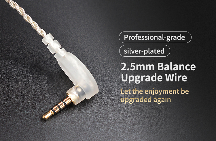 ขาย KZ 2.5 balanced สายชุบเงินถัก ขั้ว 2 พิน แบบ 2.5 balanced สำหรับหูฟัง KZ