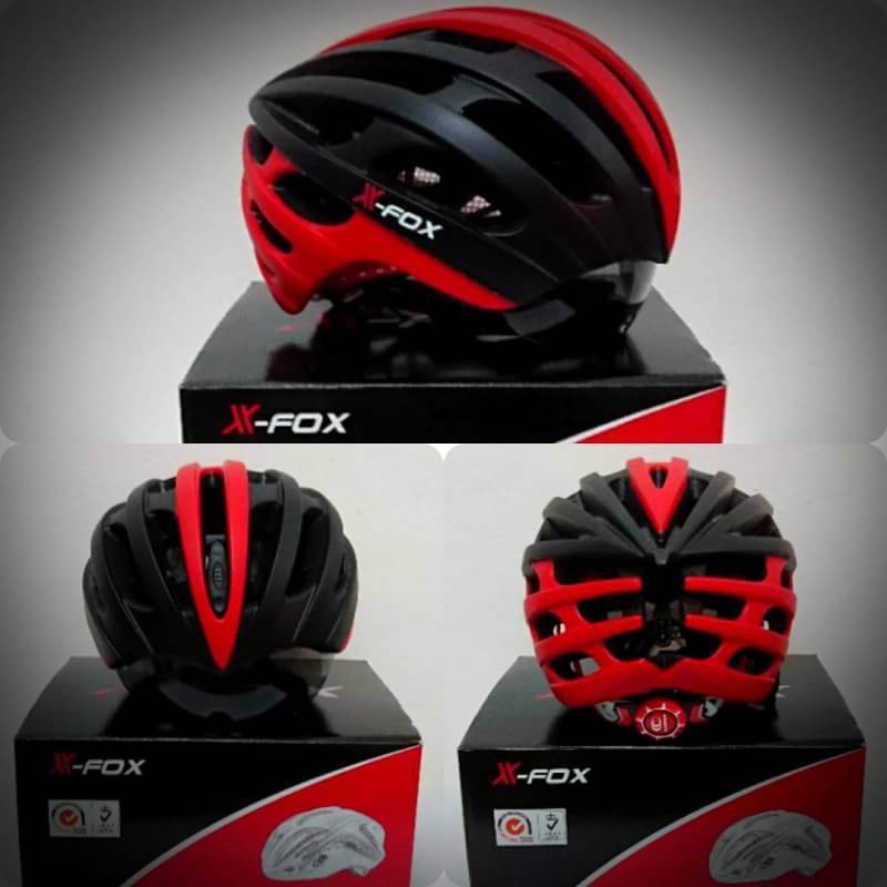 หมวกจักรยานมีแว่น X-FOX Aero TT Helmet,XF66