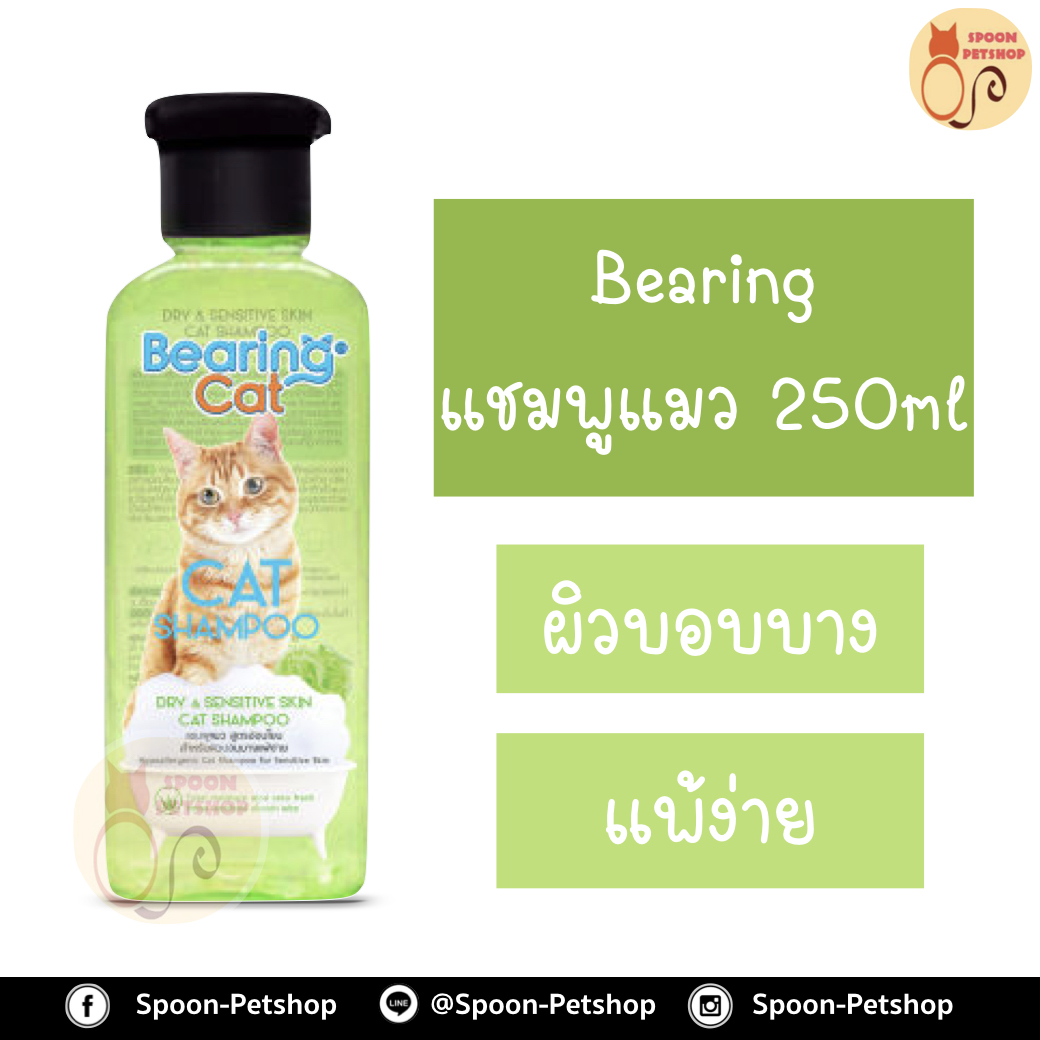 Bearing แชมพู อาบน้ำ แบร์ริ่ง สูตร อ่อนโยน สำหรับผิวบอบบาง แพ้ง่าย สำหรับแมว 250ml