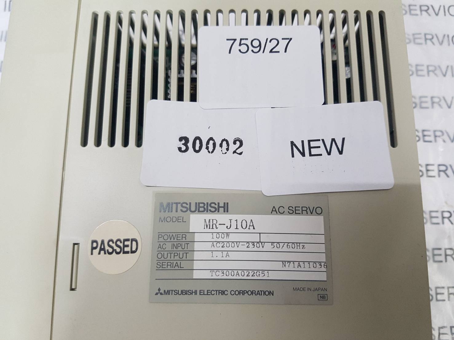 MR-J10A SERVO DRIVE " MITSUBISHI "