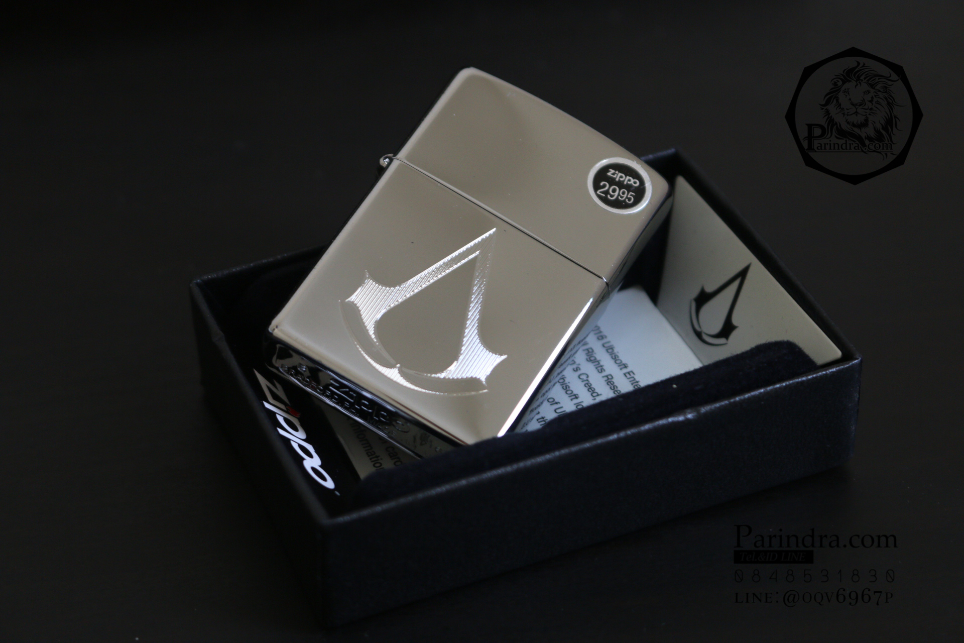 ไฟแช็ค Zippo 29486 Assassins Creed Chronicles High Polished Chrome แท้นำเข้า 100%